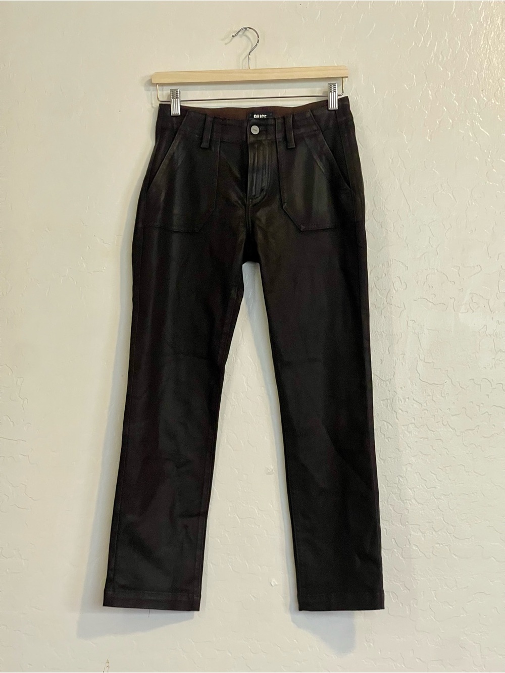 Paige Coated Mayslie Straight Ankle Jean - Brown 25